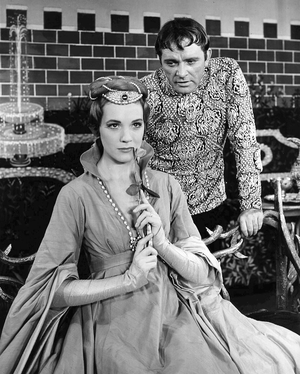 Julie Andrews and Richard Burton in the Broadway production of CAMELOT   1960.  Happy birthday Miss Andrews. 
