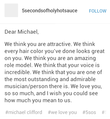 5SOSTumblrx's tweet photo. Dear Michael, http://t.co/atPtxnwmIG