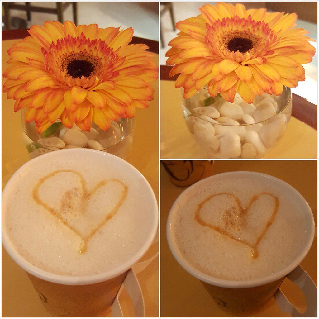 Late night coffee date at CoCo Café! #datenight #coffeefortwo #birthdayvacation #nowjade  #sunflower #heart
