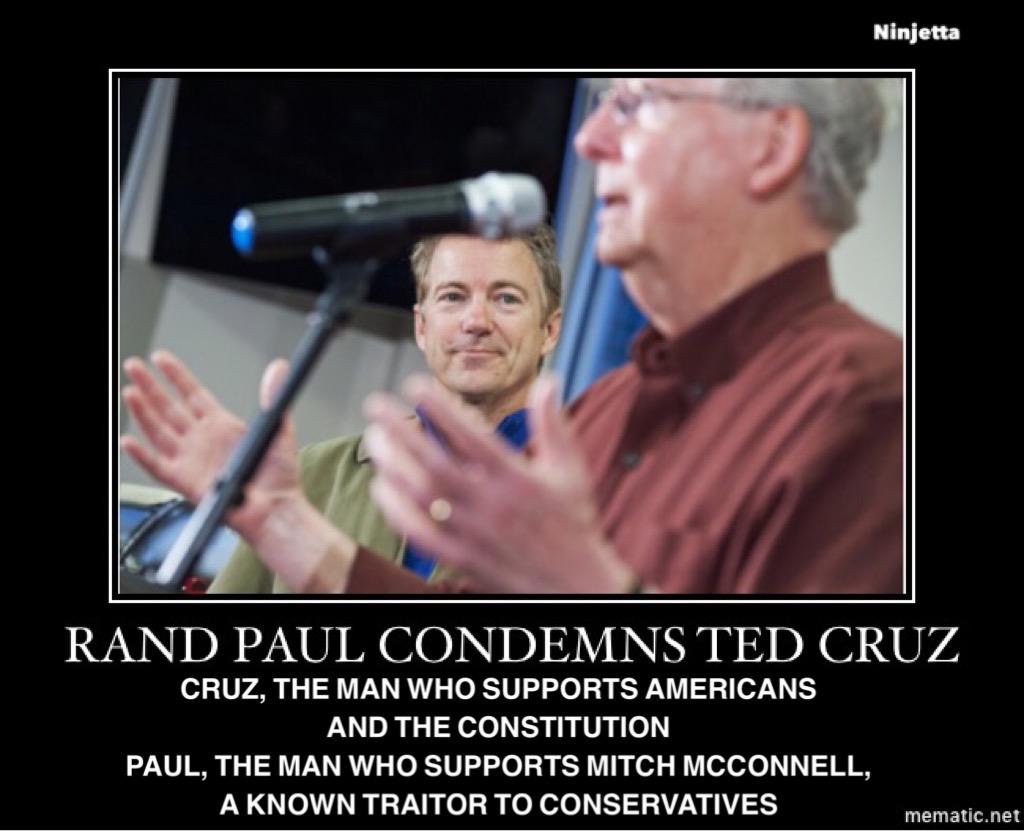 RealNinjetta's tweet photo. @tedcruz @RandPaul #tcot #Texas #StandWithTedCruz #RandPaul #TRUMPandCRUZ #MakeAmericaGreatAgain #MakeDCListen http://t.co/t15k5oYSWK