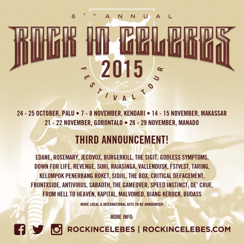 Line up tahap ke 3 <a href="/RockInCelebes/">ROCK IN CELEBES</a> !