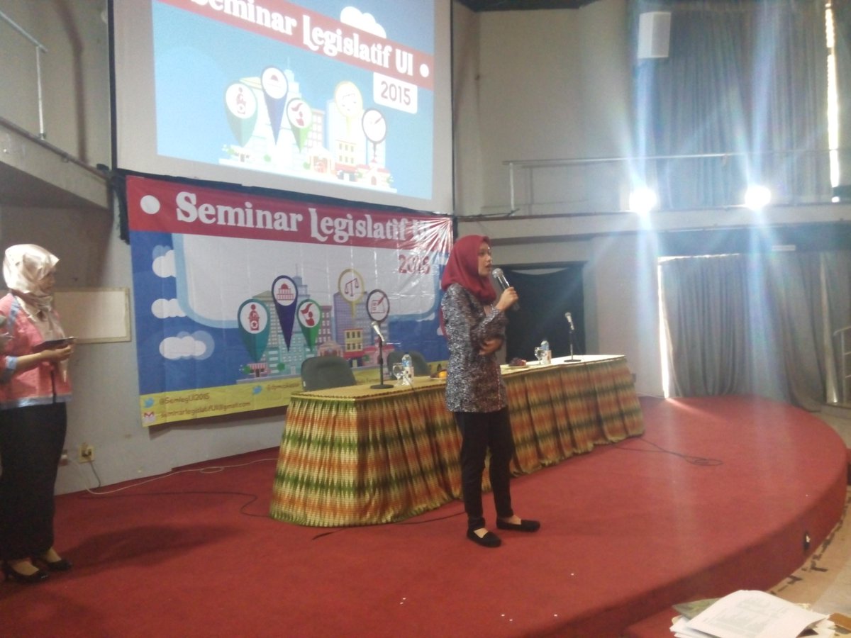semlegUI2015's tweet image. Sambutan dari Project Officer Seminar Legislatif UI