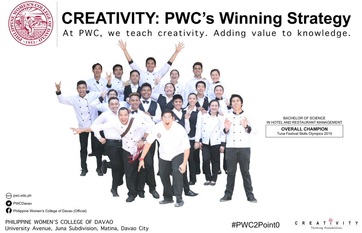 PWCDavao's tweet image. CONGRATULATIONS to our HRM Dept for being the OVERALL CHAMPION of the Tuna Festival Skills Olympics '15! #PWC2Point0