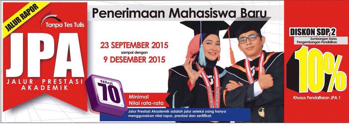 PromoSamarinda's tweet photo. Yuk daftar di TEL-U dgn sertakan rapot sem 1-4 dan dapatkan diskon 10%! @smbtelkom http://t.co/v9nAD5jANy http://t.co/jg6aYQs18y