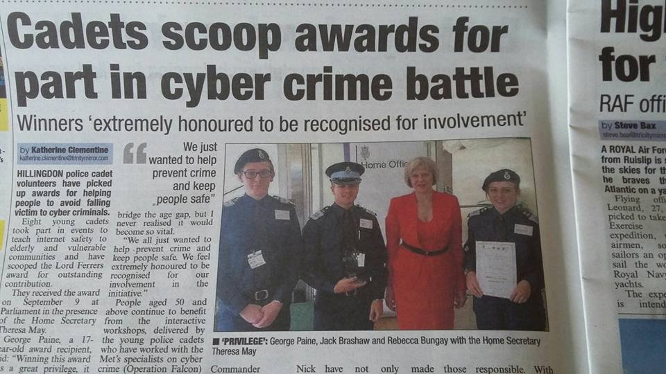 HillingdonVPC's tweet photo. @Hillingdon Volunteer Police Cadets make it into local paper! #youthcybercrimeprevention #makingapositivecontribution http://t.co/d9Zg4iED5o