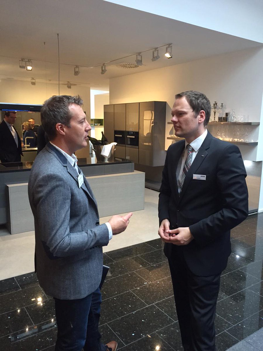 ParkesInteriors's tweet photo. Brian Parkes discussing #HackerKitchens' new products with our representative Sven, in #Germany last week. #belfast http://t.co/ZxI9490Glz