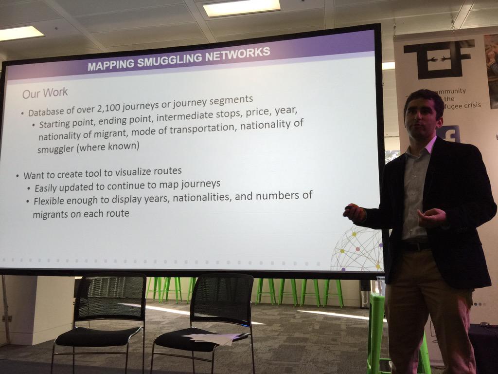 mikebutcher's tweet photo. http://t.co/XVBLPAEPTx says mapping migrant routes disrupts the smugglers #techfugees http://t.co/izue28fzZZ
