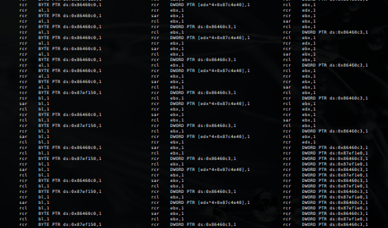 the rrrrrrfuscator compiles C to 1-bit shifts... github.com/xoreaxeaxeax/m…