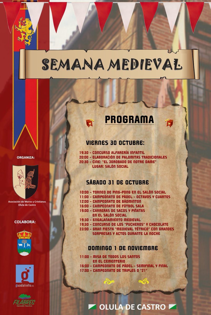 OluladeCastro's tweet photo. FIN DE SEMANA MEDIEVAL EN OLULA DE CASTRO. TE ESPERAMOS http://t.co/irYTYW2ef6