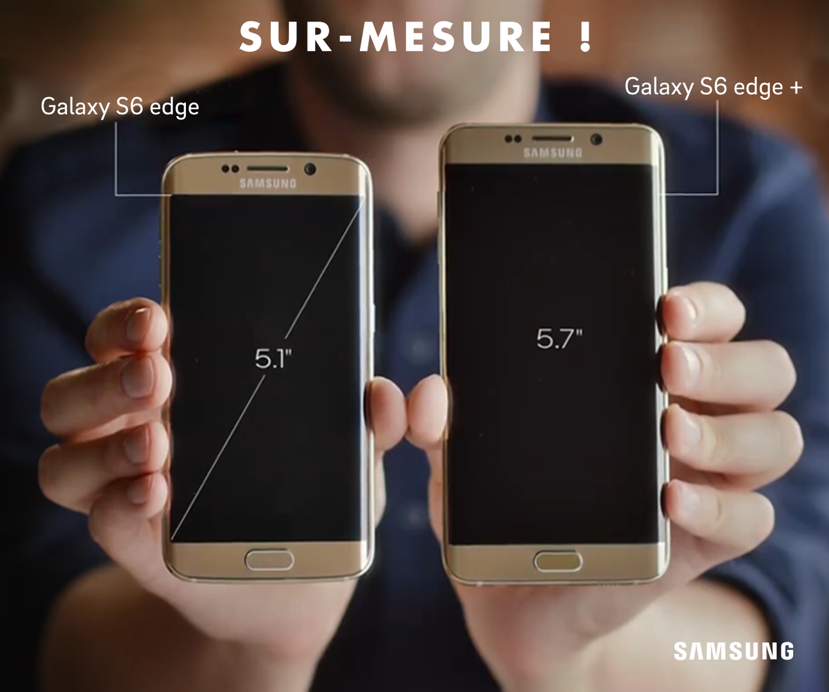 SamsungFR's tweet photo. Un design unique, disponible en 2 dimensions. Faites votre choix ! #GalaxyS6edge #S6edgePlus http://t.co/dVEfMVJlbZ http://t.co/Id5NprBoKp