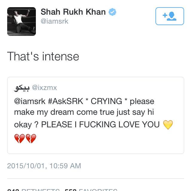 The_Mod_Indian's tweet photo. @iamsrk the savage continues. 😂😂 http://t.co/YgiCQMQR8R