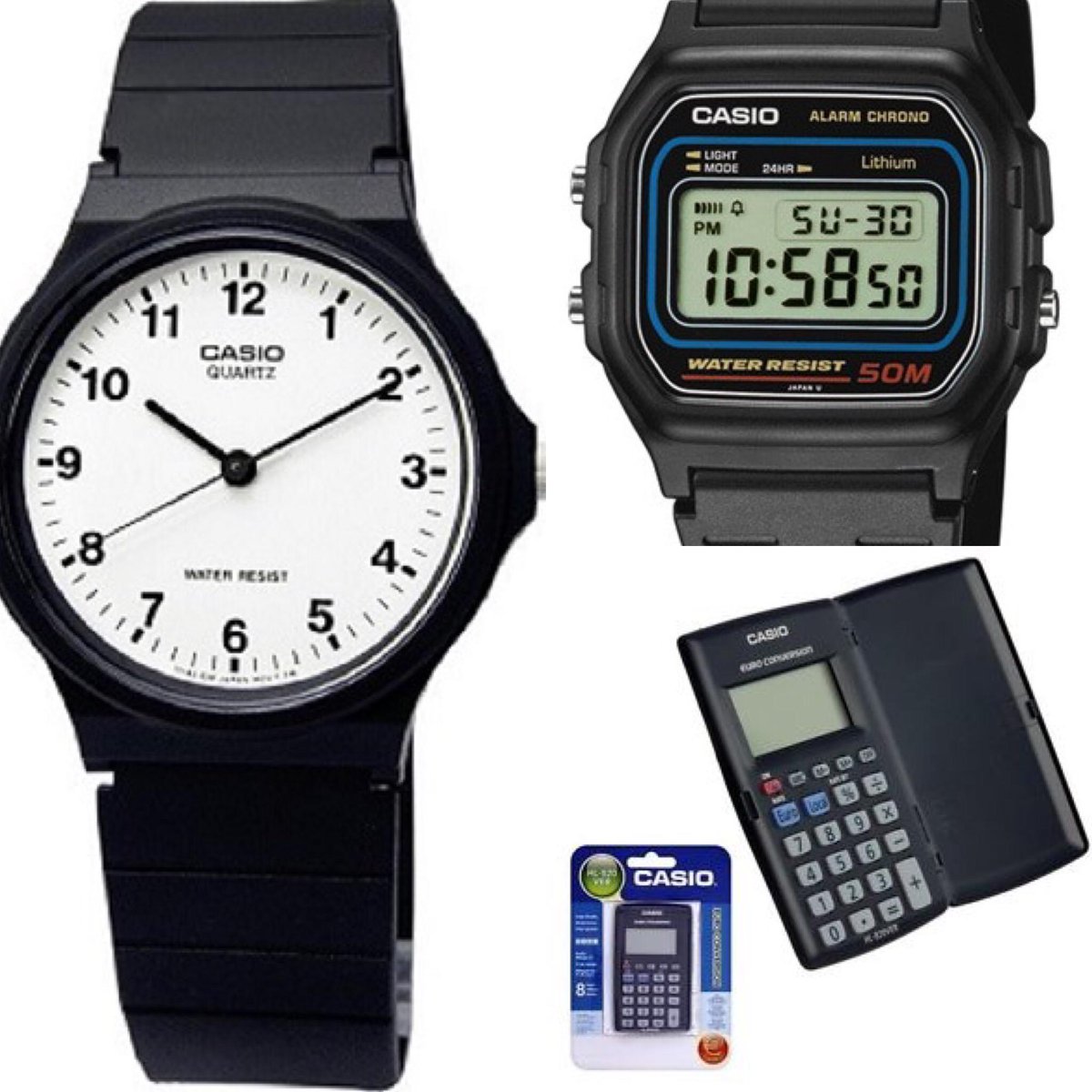 WatchesAndCalc's tweet photo. #Casio #W59 #MQ24 #HL820VER #3for1 #Casiowatch #Casiocalculator
#Eurocalculator http://t.co/e6ONwX7hgv