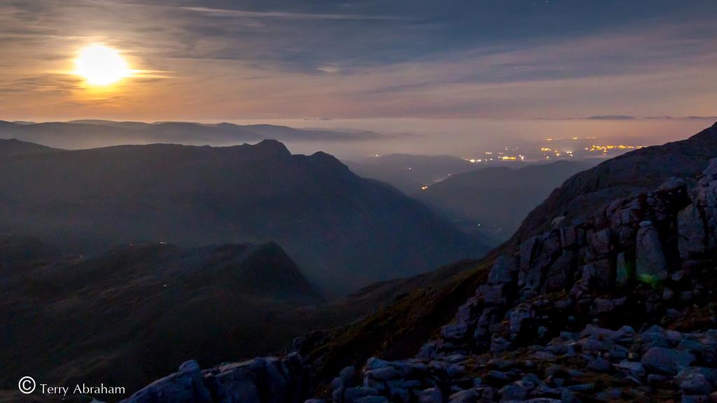 terrybnd's tweet image. Great Langdale under moonlight as seen from my camp on Esk Pike #lakedistrict on Tues night @TrailMagazine
