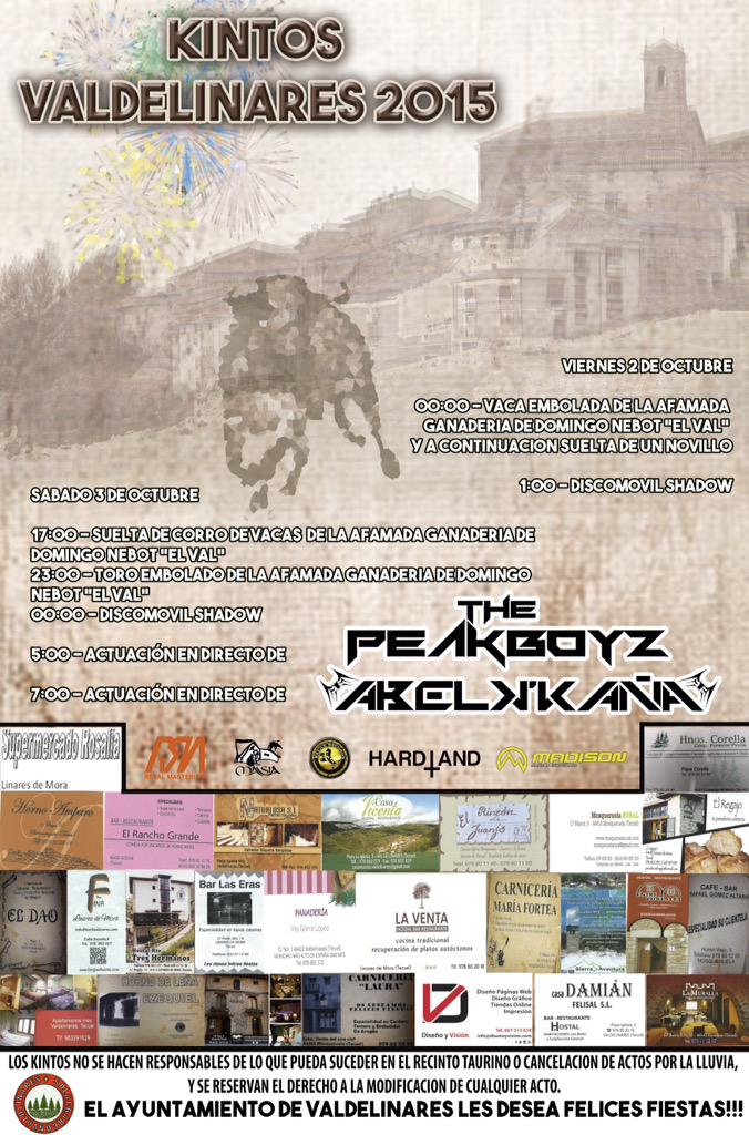 Este sabado 3 de Octubre estará <a href="/ThePeakboyz/">The PeakBoyz</a> en #Valdelinares! Menuda party tiene preparada!💣💣💣