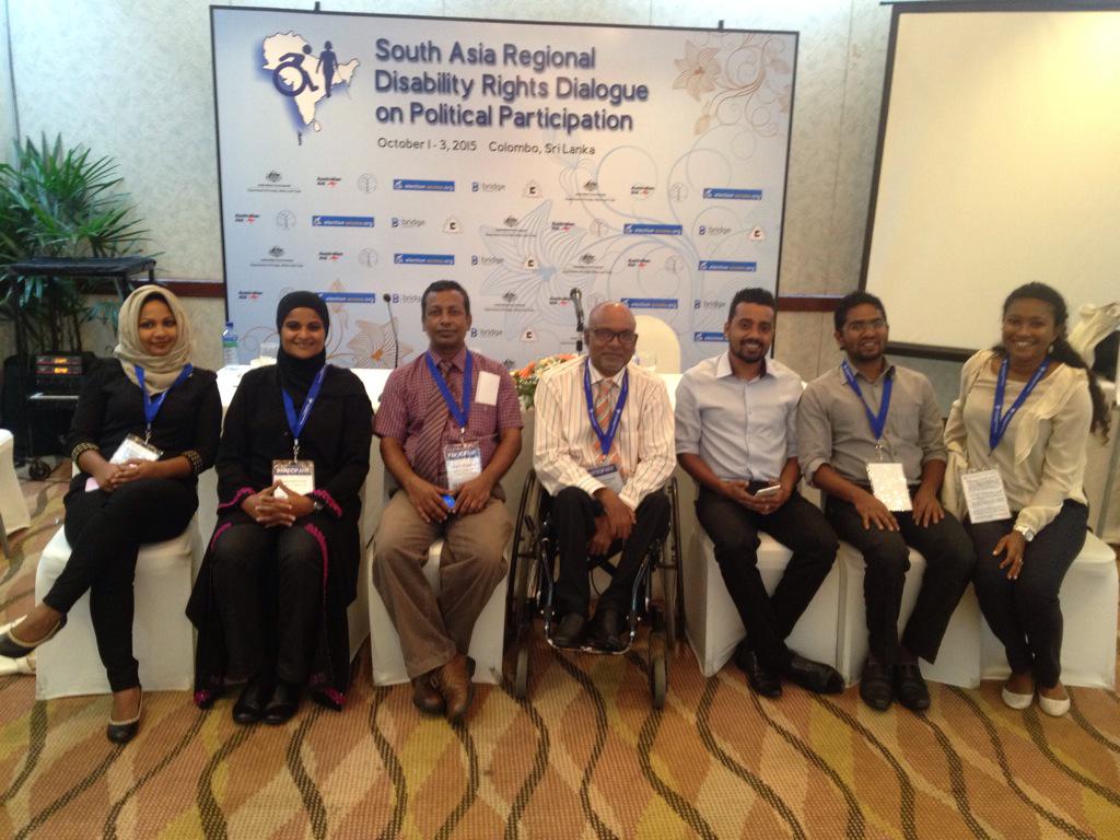 Ahmed_hamdhan's tweet photo. Maldivian team participating in the @IFES1987 organised SADRD #electionaccess #disabilityrights @TransparencyMV http://t.co/eRmPOofi20