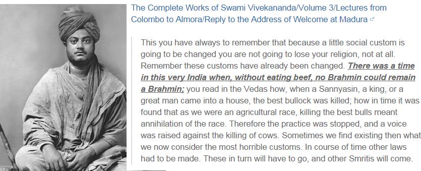 Swami Vivekananda: There was a time in this very India when no brahmin could remain a brahmin without eating beef CQOi3rlVEAAxGtm