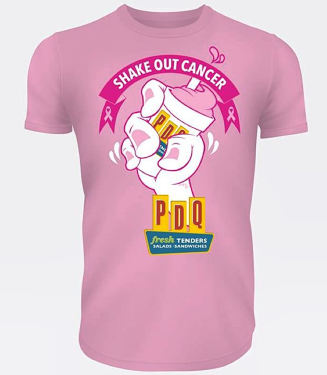 PdqChicken's tweet photo. Support @NBCF, rock an awesome tee designed by @illsurge, & get free PDQ! #ShakeOutCancer http://t.co/oII1eqbYT4 http://t.co/FZPYWDEQ5w