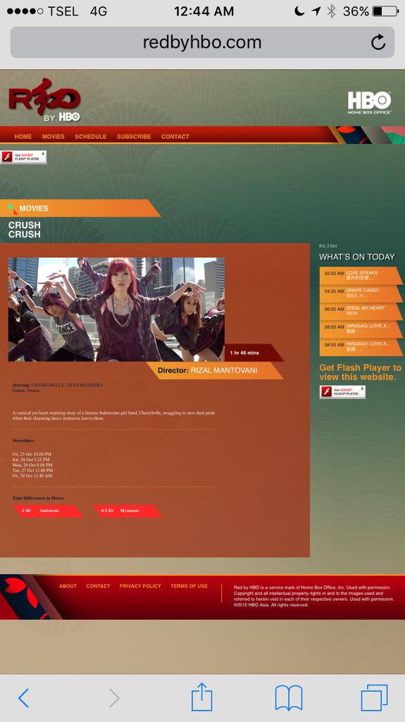 #crushthemovie is premiere on #RedbyHBO October 23, 9pm Indonesia  time... Don't forget to watch