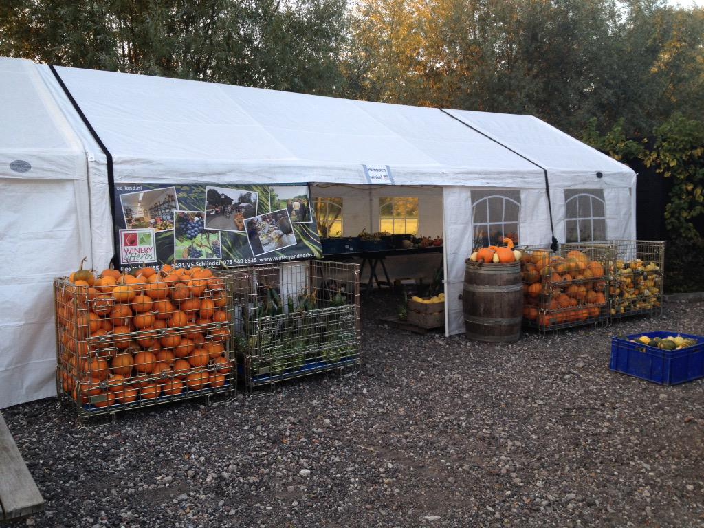 Bijna alles klaar voor de pompoendag op 4 oktober bij Winery &amp; Herbs in Schijndel.i