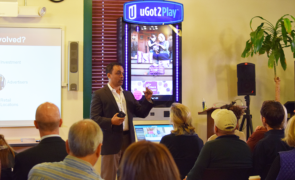 uGot2PLAY's tweet photo. TBT - Our president sharing Priatek technology @1millionCupsSTP http://t.co/JwMBs22BA1
