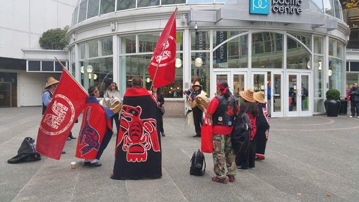 The #Haida are here! Drums loud and proud! #unitedagainstenbridge #cdnpoli #bcpoli