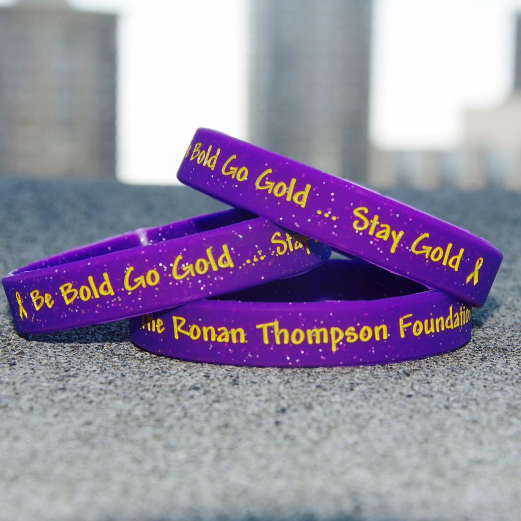 ronanbracelets's tweet photo. Sept. may be over but we will STAY GOLD all year! Check out our new bracelets 💜💀��️ @RonanFoundation @rockstarronan http://t.co/dOxlXQvJXx