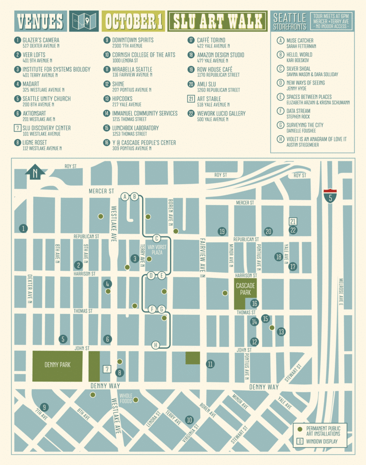 Today is the #SLUArtWalk! Check out the art each <a href="/southlakeunion/">South Lake Union</a> venue is hosting: bit.ly/1WAaEtu #Seattle