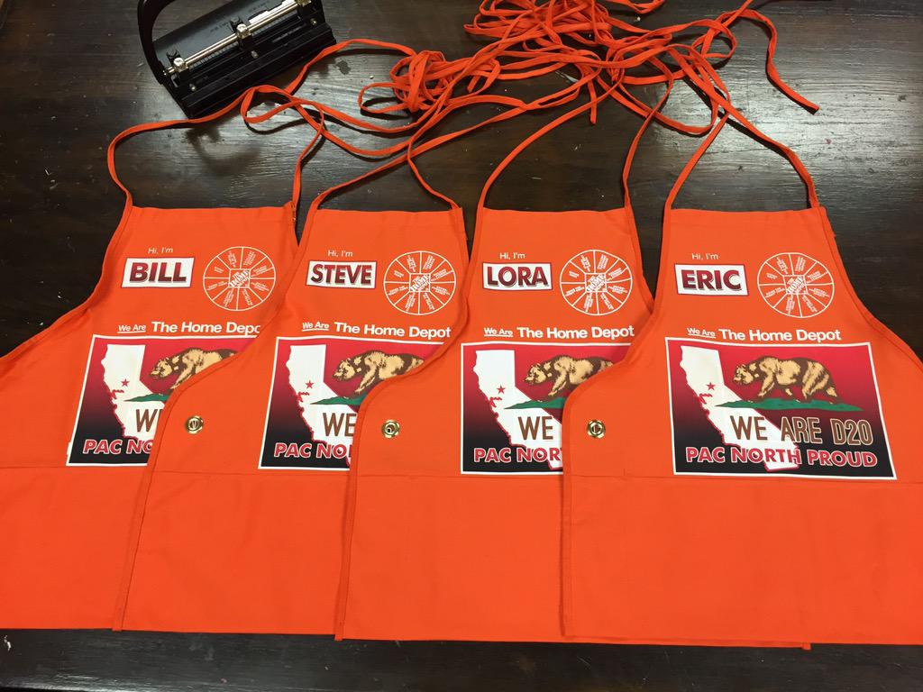 Elk Grove Home Depot on Twitter "Custom aprons designed for the Human