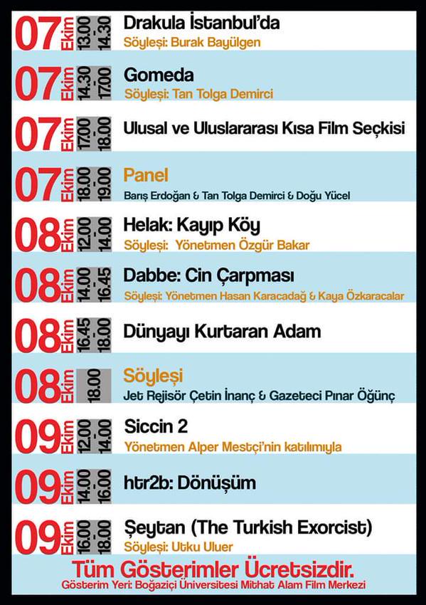 Siyad_'s tweet photo. Türkiye'nin ilk ve tek korku filmleri festivali @fantasturka 3.5'un Istanbul programı belli oldu: https://t.co/t0cJTSFsk2
