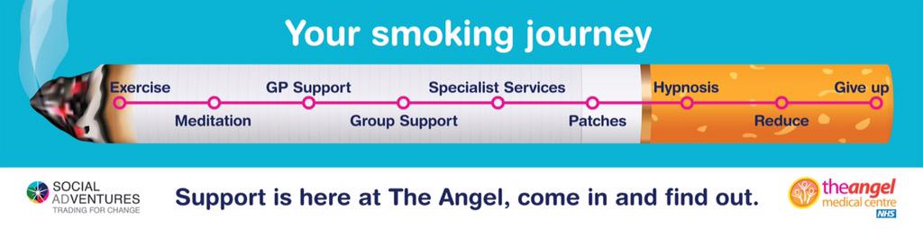 DesignShackUK's tweet image. We hope our banners for @socadventures @stoptober are getting people to the Angel Centre #Salford for support today.