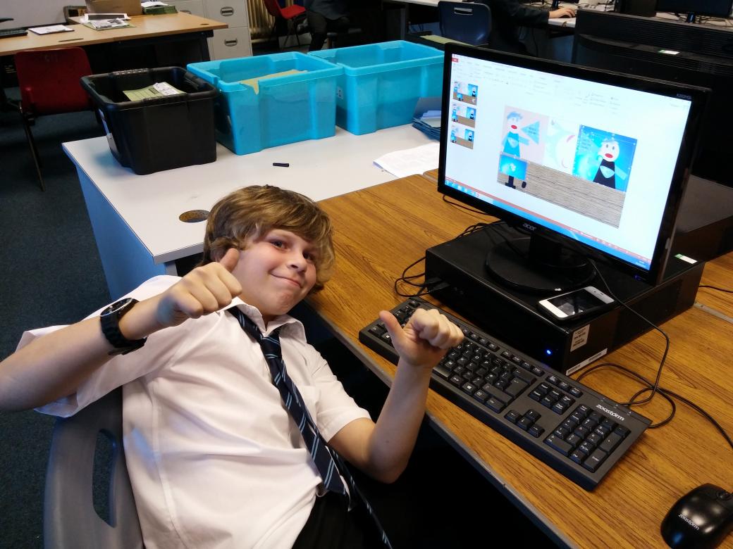 WillowsHigh_IT's tweet photo. Year 7 making a news reader and themselves using autoshapes. Great work! @willowshigh @Bakerman_fou http://t.co/O3hyQSRHn4