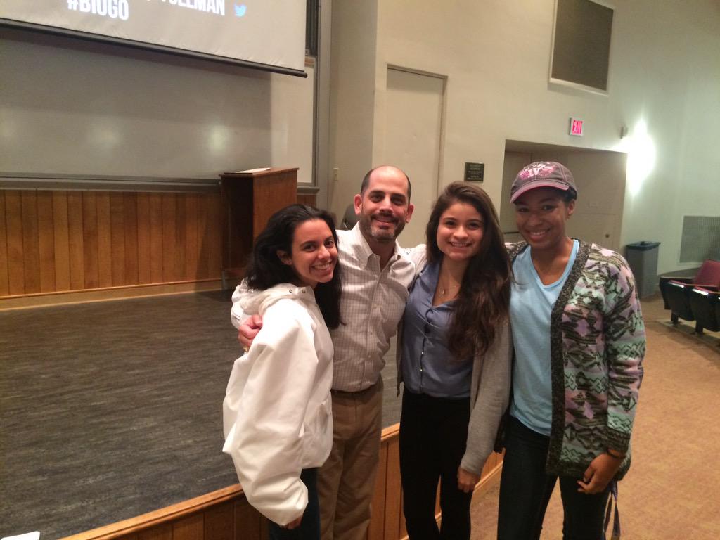 YemayaMSU's tweet photo. Our sister @GladyyCastellon and @LehighMGC with @David_Stollman last night! Thank you for an amazing conversation! http://t.co/6cawDZYjsm