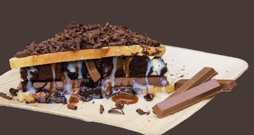 Happiness has a new name - Kitkat Brownie Sandwich! #happyfood #droolworthy #wholesomedesserts #foodgasm #decadence