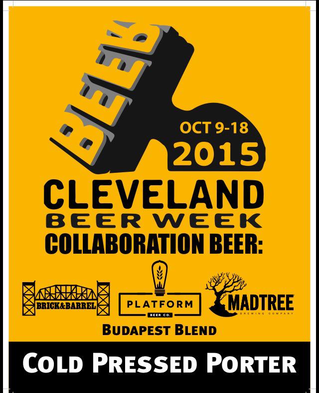 PlatformBeerco's tweet photo. @MadTreeBrewing @brickandbarrel @PlatformBeers collaborated for @clevelandbeerwk! #coldpressedporter @happyincle http://t.co/OP0wisFUgE