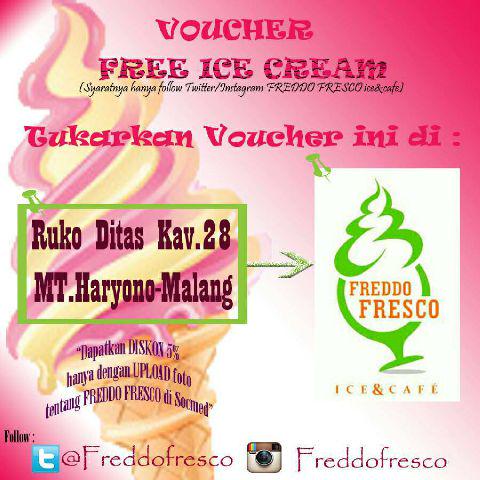 Free Ice Cream, dari jam 15.00 sd 19.00 , cuman sampe tanggal 15 october 
<a href="/MalangCafe/">MALANG CAFE</a> <a href="/jubelmalang/">infomalang jual beli</a> <a href="/tuyul_UB/">tuyul UB</a>
