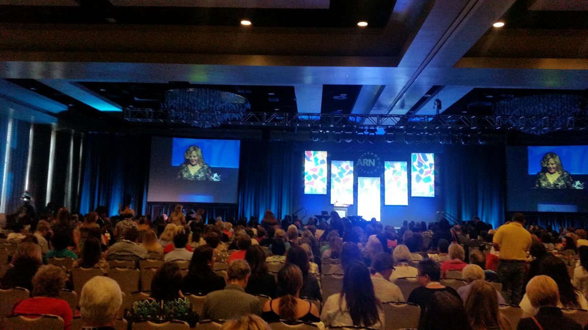 AssocRehabNurse's tweet photo. Sharon Murphy Potts kicks off the Opening Session with Keynote speaker @AmyPurdyGurl #ARN15 http://t.co/9vCwotSXnK