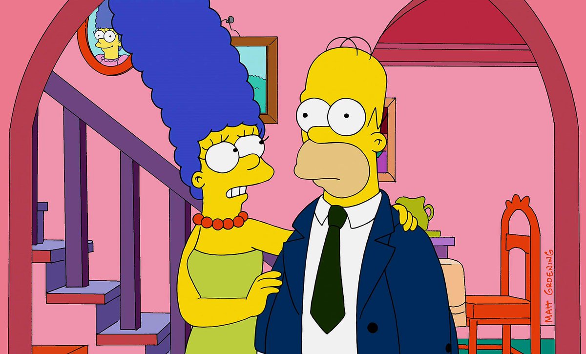 homer and marge simpson.
