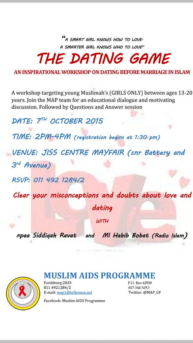 MAP_GP's tweet photo. Join MAP and ml @HabibBobat "The Dating Game'' workshop Wednesday 7th October JISS Centre Mayfair http://t.co/NVdixVkK53