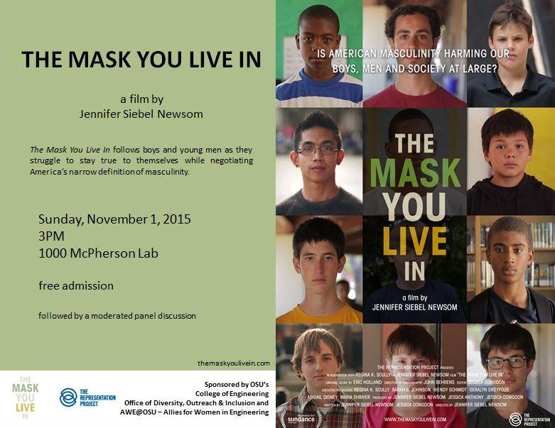 TMYLI_OSU's tweet photo. The Mask You Live In 3PM Sun, Nov 1, at OSU 1000 McPherson Lab, 140 W 18th Ave, Columbus 43210 #themaskyoulivein http://t.co/EaS1vPo6xN