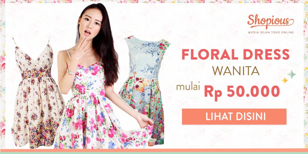 shopious's tweet image. Ada ratusan model floral dress lucu-lucu lho dari ratusan toko online olshop, cek yuk bit.ly/floraldressske…