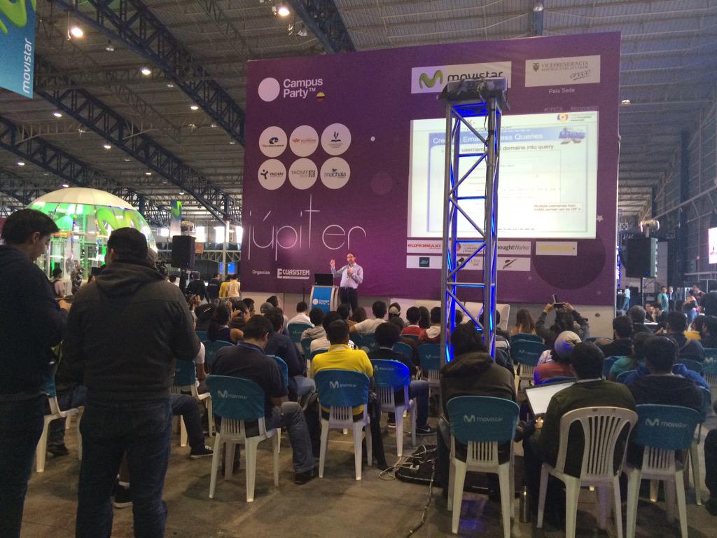 SENADI_Ecuador's tweet photo. .@rbonifaz explica cómo defenderse del espionaje con #SoftwareLibre en #CPEC5 @cpecuador Campusero! Te esperamos http://t.co/dkohdpVnkS