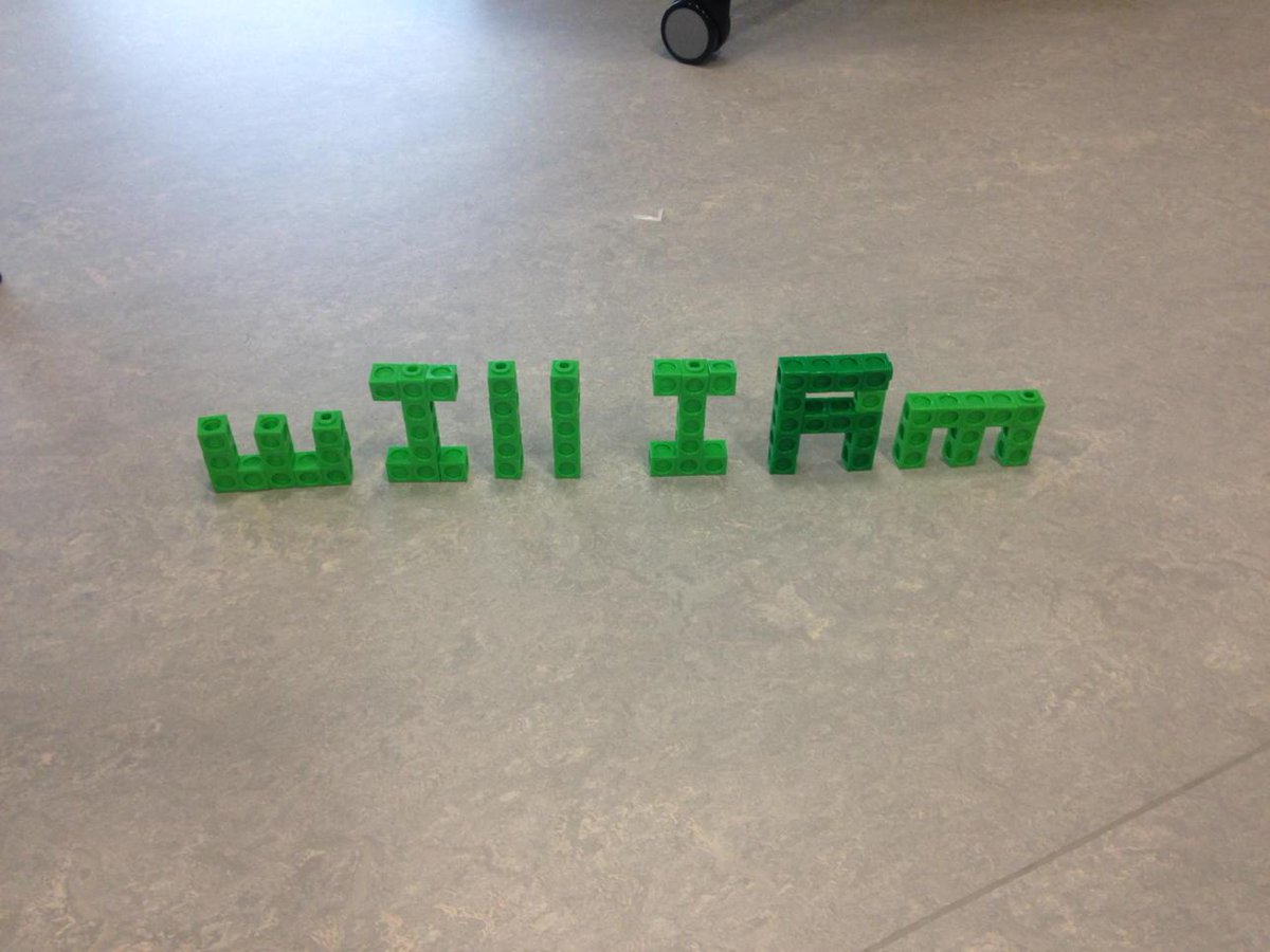 Another rainy indoor recess time. Love how we are using math manipulatives to write!