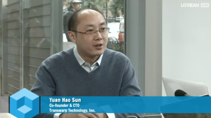 theCUBE's tweet photo. Yuan Hao Sun of Transwarp Technology Inc is LIVE on #theCUBE.  Join us at http://t.co/GEyOTPzZV0 #BigDataNYC http://t.co/LSqbDUWhT8