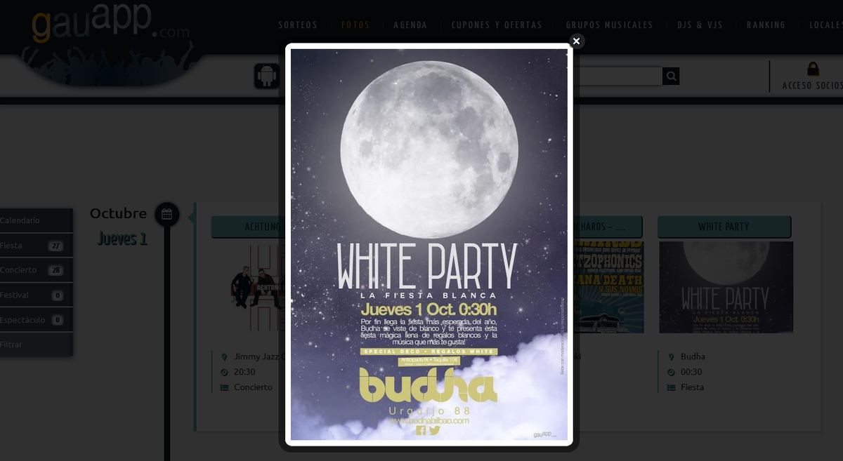 gauapp's tweet photo. #bilbao Reserva tu ropa blanca para este finde que desde HOY hasta el sábado tienes #fiestablanca en @BudhaBilbao! http://t.co/sZWH4Frpz2