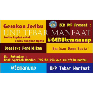 #GEBUtemanunp,  gerakan seribu. UNP TEBAR MANFAAT 😊😊