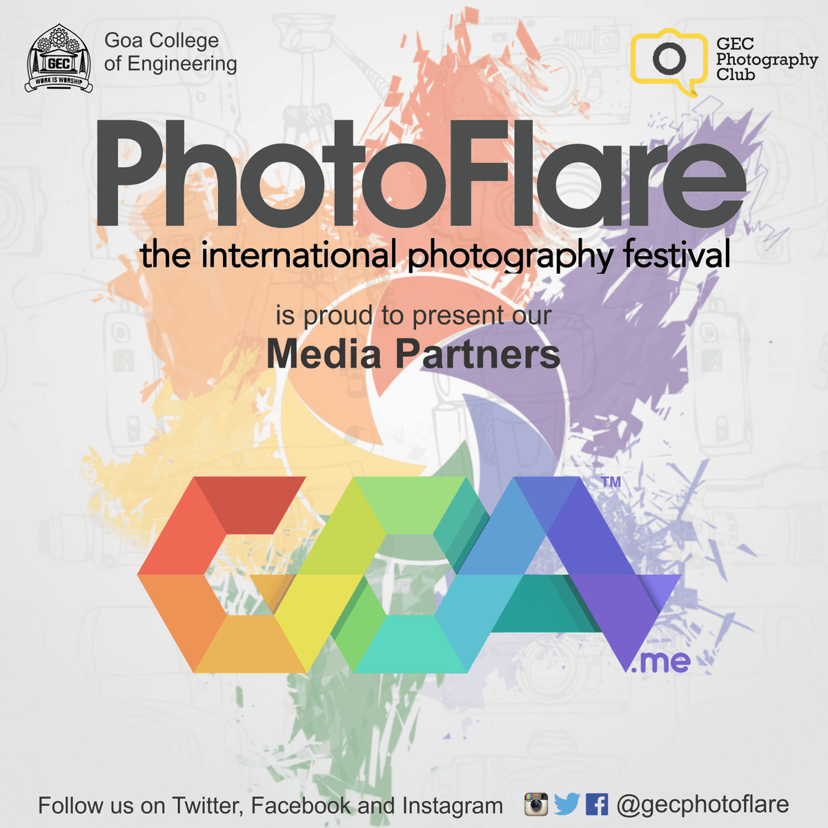 GECPhotoFlare's tweet photo. We are proud to announce that @goa ​ are the media partners for this year's edition of Photoflare too :) http://t.co/KmvFL33bxA