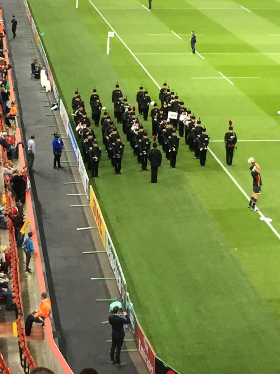 Our military band warming the crowd up nicely for #WALvFJI that starts in 45 minutes!!:) RT if youre here 😊