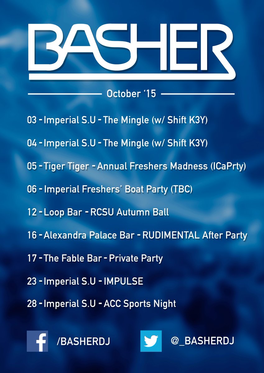 SteveBasher's tweet image. This month = Huge Freshers events AND spinning alongside both @shiftk3y &amp;amp; @RudimentalUk! #DJLife #Hyped