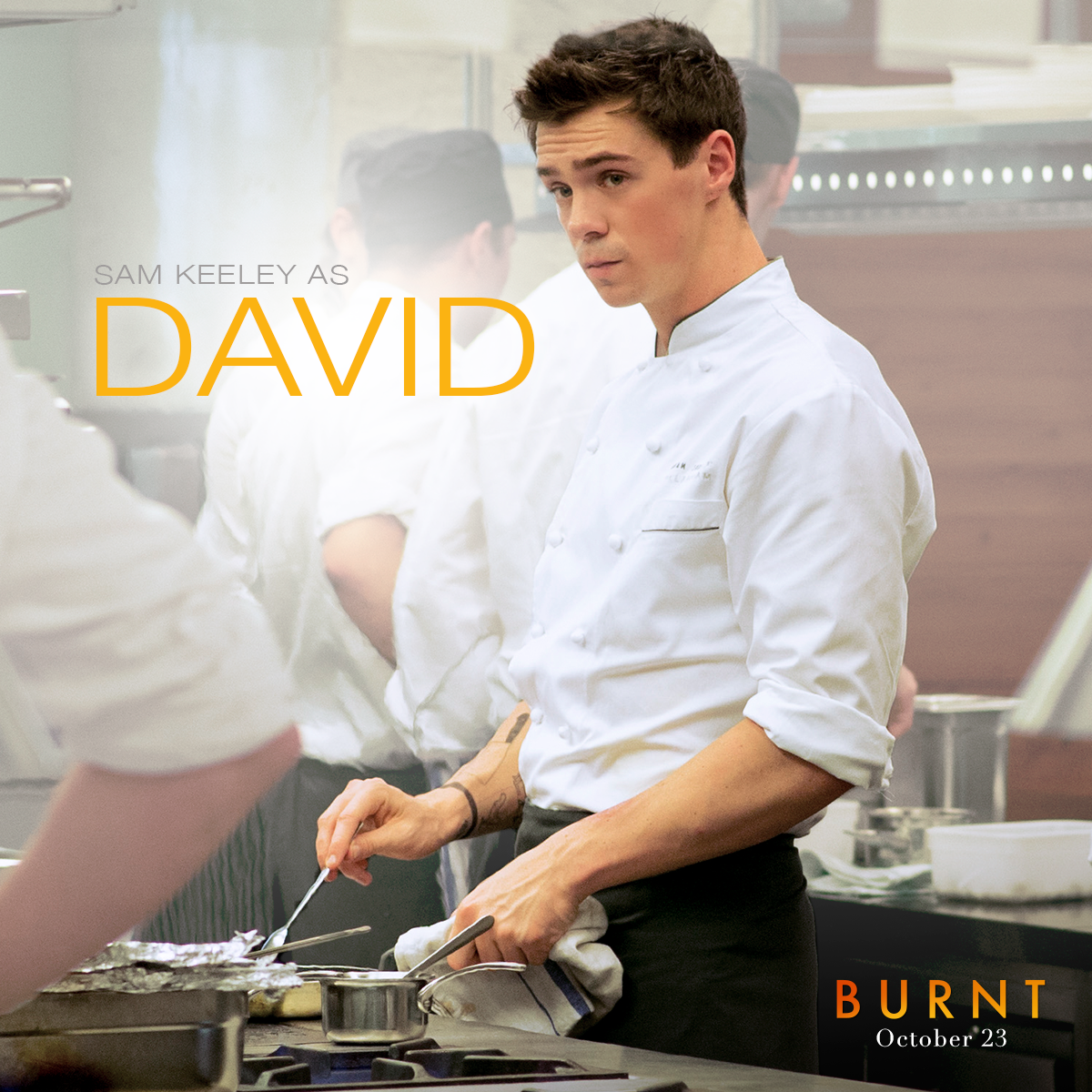 X 上的Burnt Movie：「Sam Keely takes on the role of David, the young chef who needs just a touch of arrogance to be great. #BurntMovie https://t.co/2ffyOoJu8m」 / X