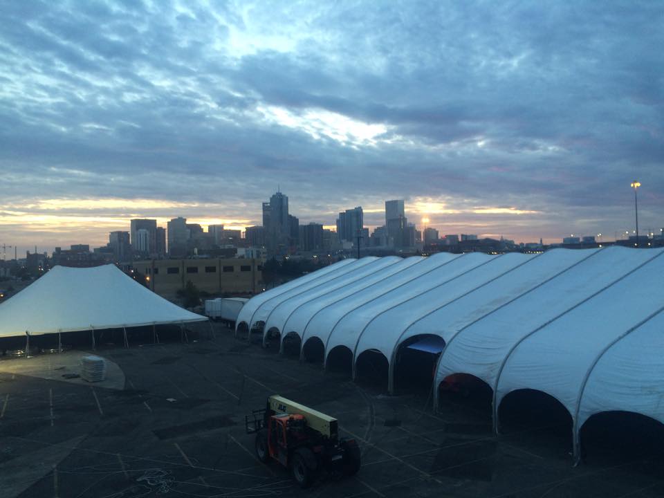 Good morning <a href="/Denver/">Denver</a>! We made progress in our set up and can't wait to party with you this weekend!